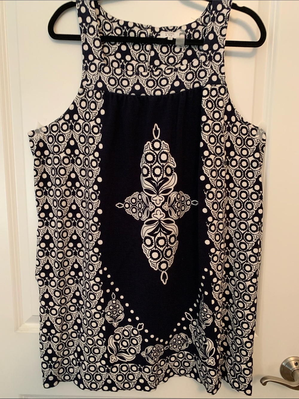 Crown & Ivy Black and White Printed Tank Top Dress